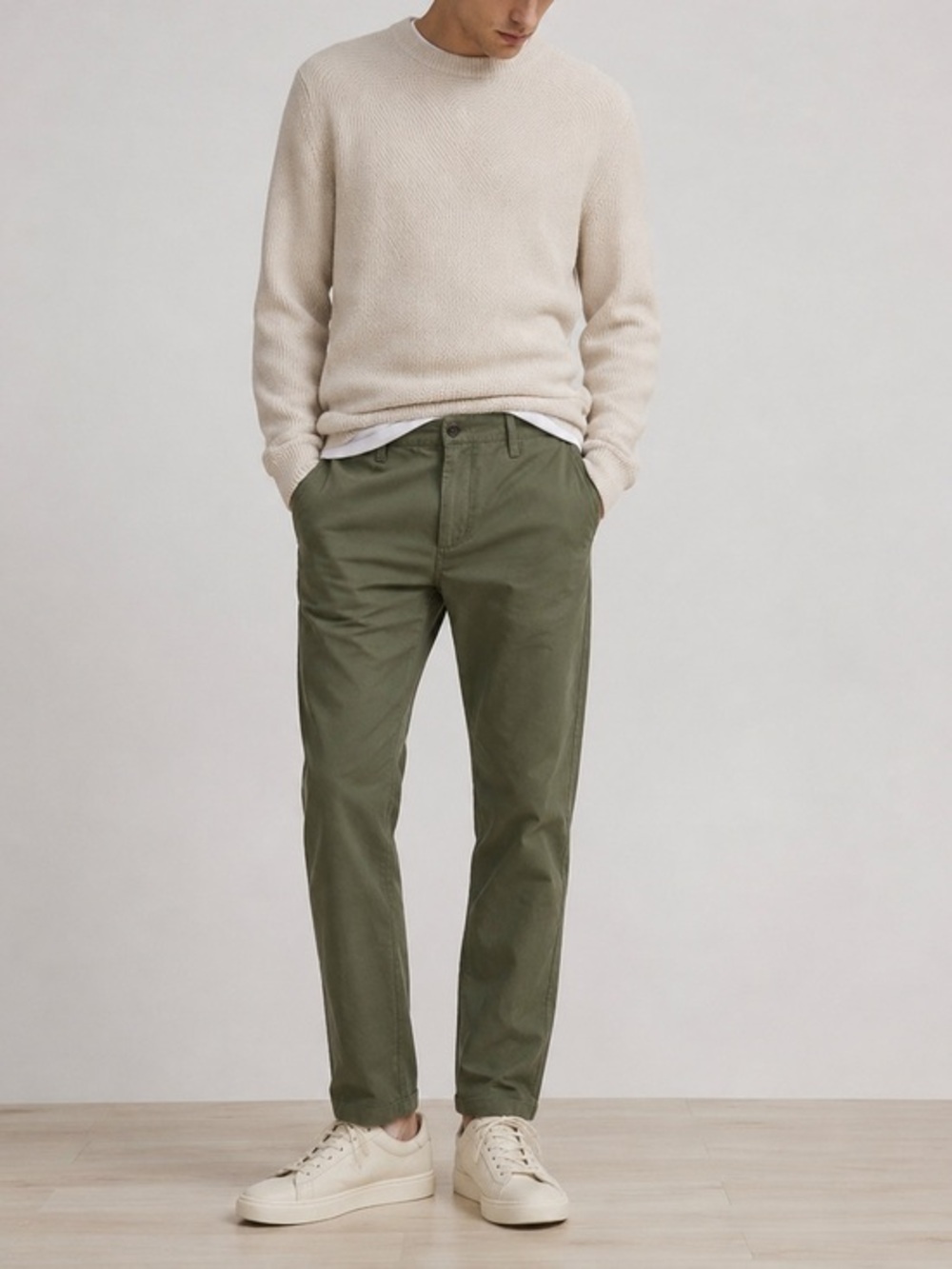 NN07 no nationality Steven khaki green chinos